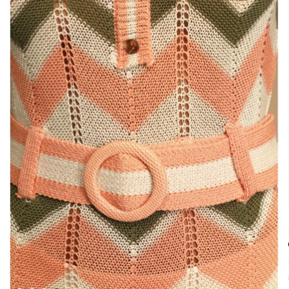 Lulu’s Cream Multi Crochet Belted Maxi Dress - Picture 4 of 4